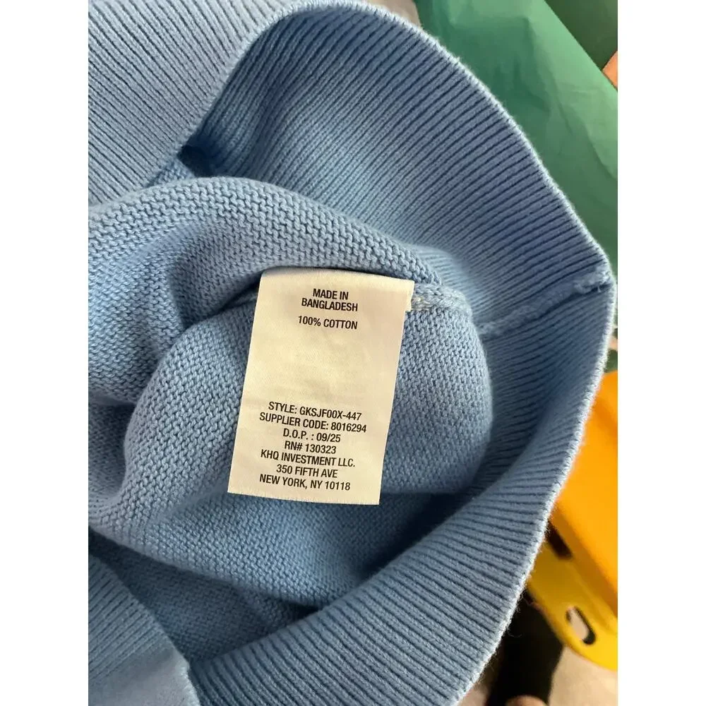 NWOT Gap Kids Girls Spring Blue Butterfly Crew Neck Sweater Youth Medium 7/8